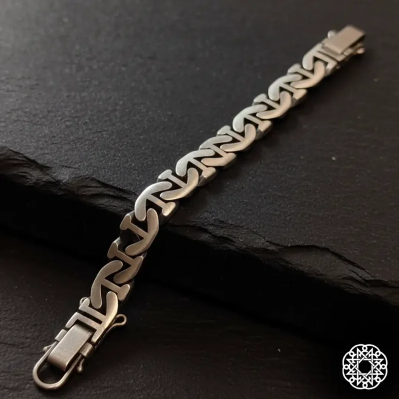 1 Dalga Form Gurmet Gümüş Erkek Bileklik Modeli