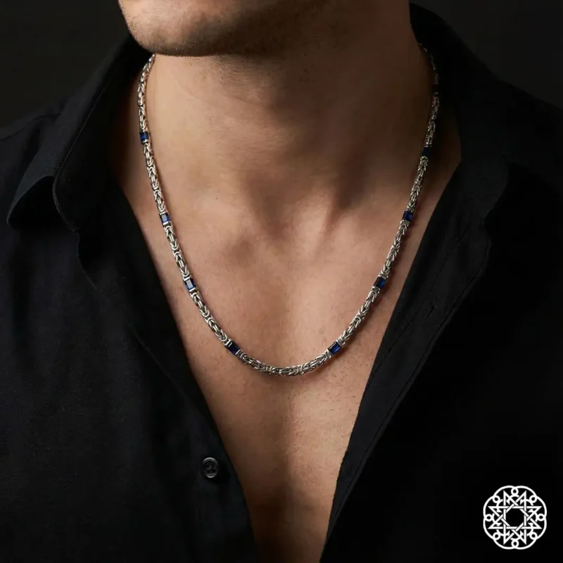 2 Kral Zincir 925 Ayar Gümüş Erkek Kolye