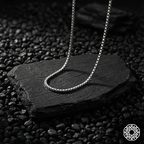 2 Kare Zincir Gümüş Erkek Kolye Modeli