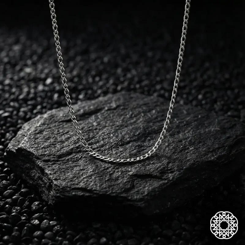 Zarif Zincir Gümüş Erkek Kolye Modeli