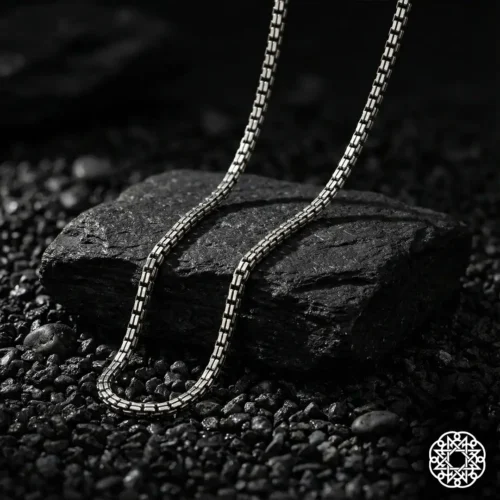 2 Kare Zincir Gümüş Erkek Kolye Modeli