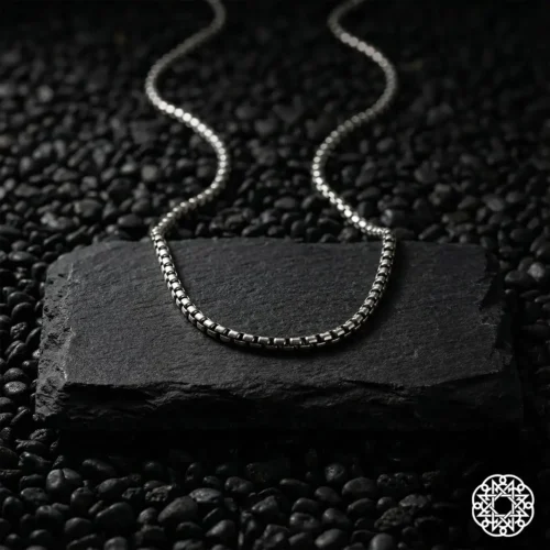 2 Kare Zincir Gümüş Erkek Kolye Modeli