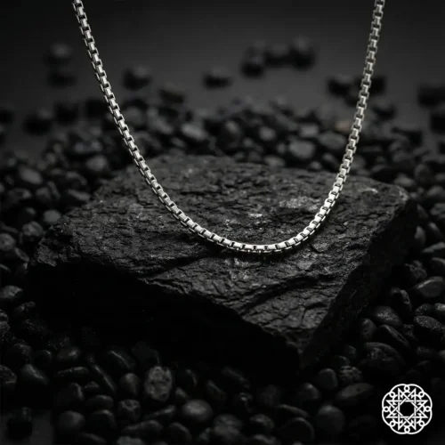 2 Kare Zincir Gümüş Erkek Kolye Modeli