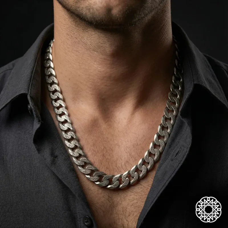 2 Kalın Gurmet Gümüş Erkek Kolye Modeli