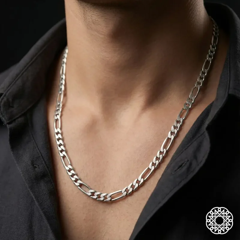 2 Figaro Zincir Gümüş Erkek Kolye Modeli