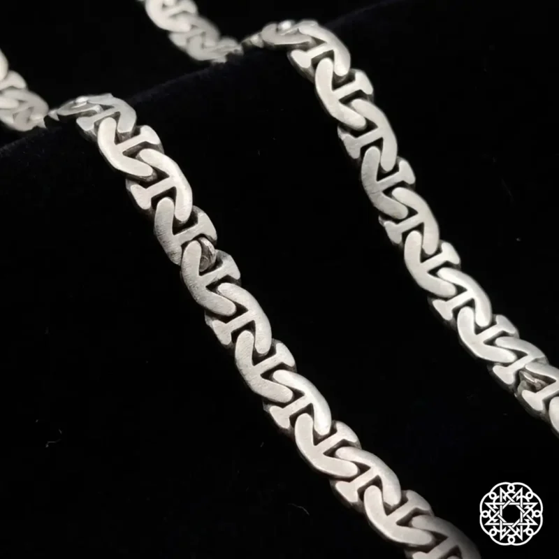 2 Örgü Zincir Gümüş Erkek Kolye Modeli