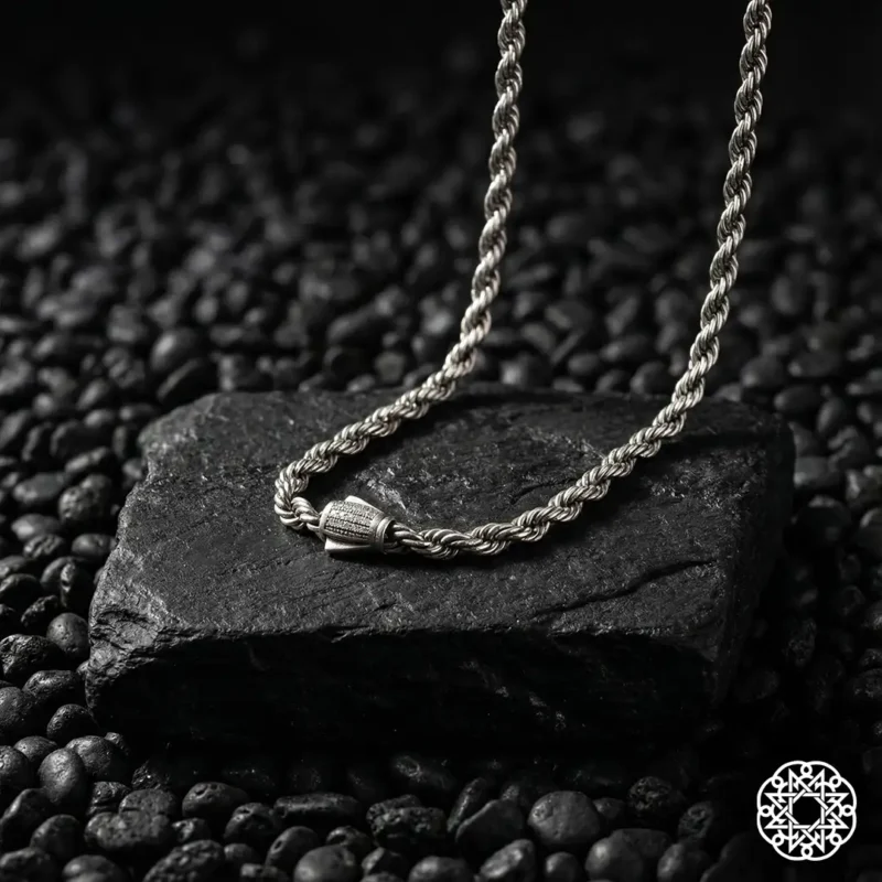 2 Halat Zincir Gümüş Erkek Kolye Modeli