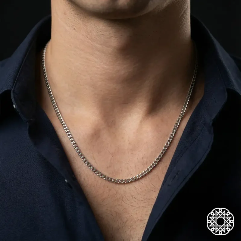 2 İtalyan Gurmet Gümüş Erkek Kolye Modeli