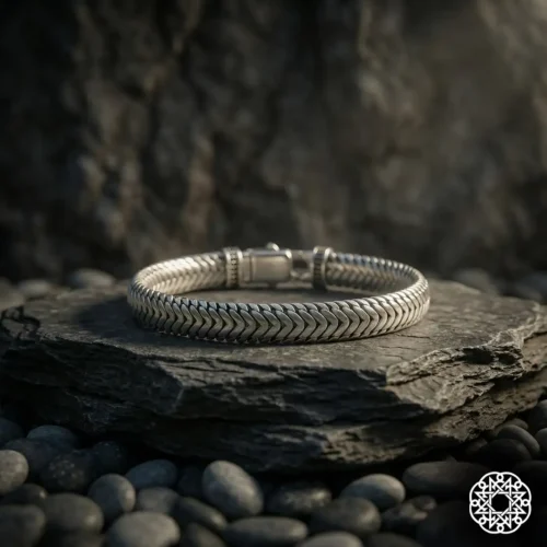 2 Kalın Balık Sırtı Gümüş Erkek Bileklik Modeli