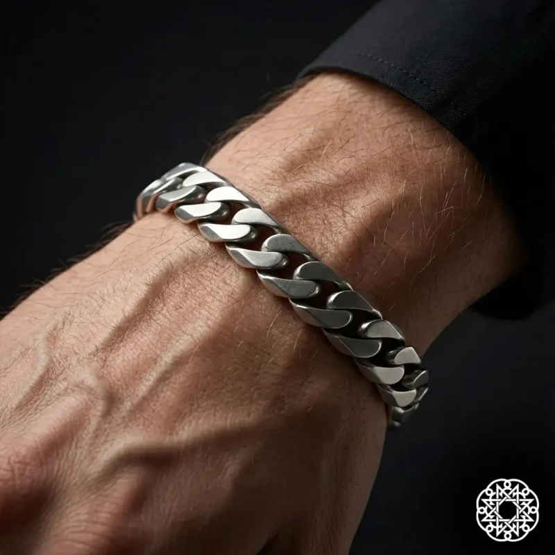 2 Kalın Örgü Zincir Gümüş Erkek Kolye Modeli