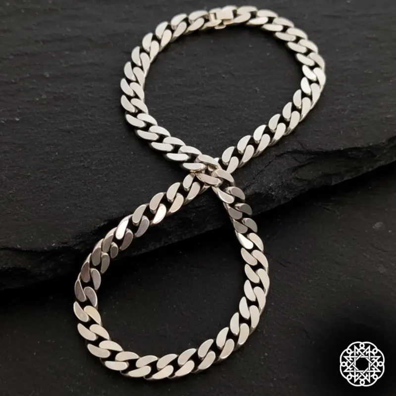 2 Klasik Gurmet Zincir Gümüş Erkek Bileklik Modeli