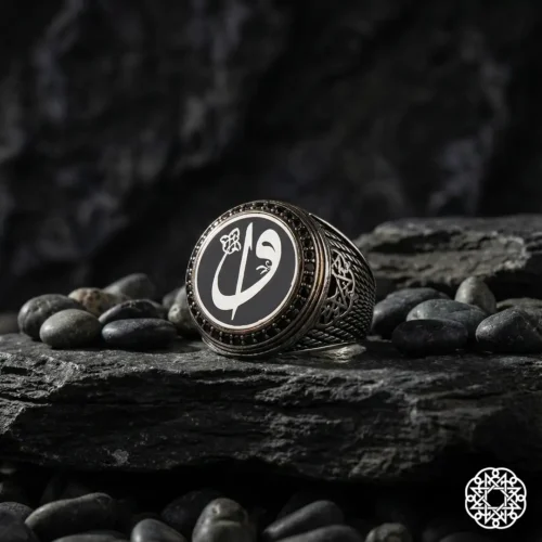 Vav Elif Gümüş Erkek Yüzük Modeli