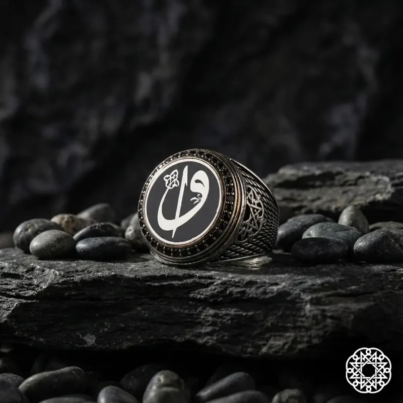 Vav Elif Gümüş Erkek Yüzük Modeli