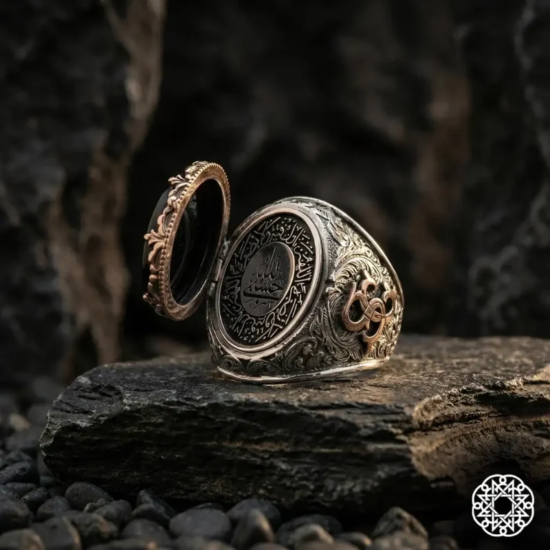 Hiç Ve Allah Bize Yeter Kapaklı Yüzük Modeli