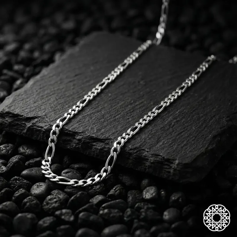 3 Figaro Zincir Gümüş Erkek Kolye Modeli