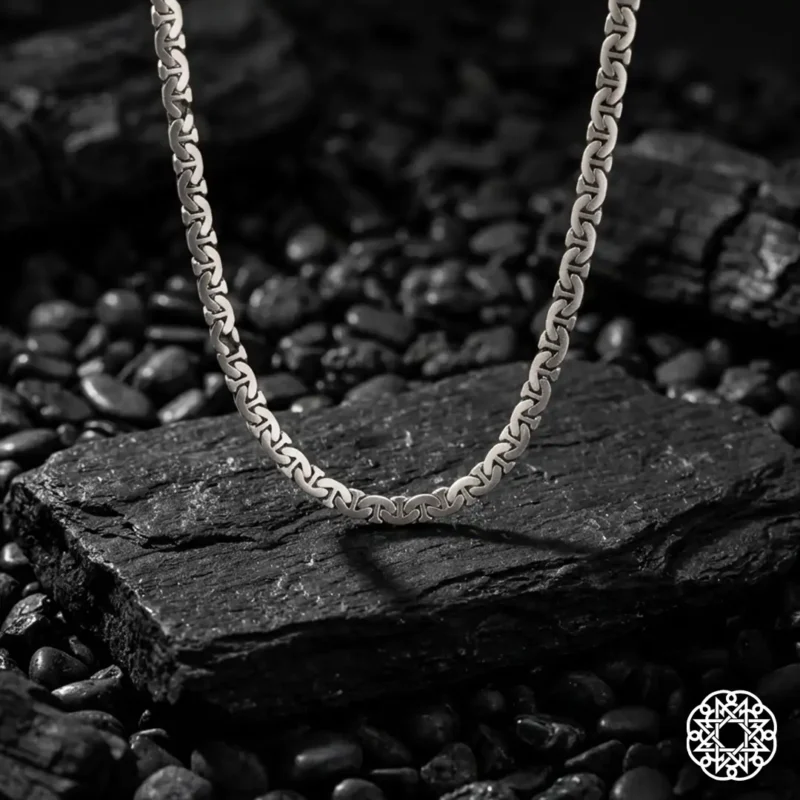 3 Örgü Zincir Gümüş Erkek Kolye Modeli