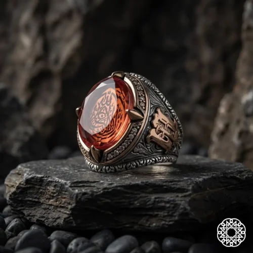 La Galibe İllallah Sultanit Taşlı Gümüş Erkek Yüzük Modeli