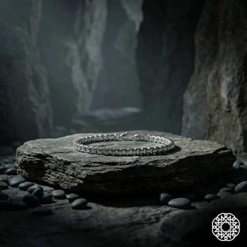 3 Minimal Desenli Zincir Gümüş Erkek Bileklik Modeli