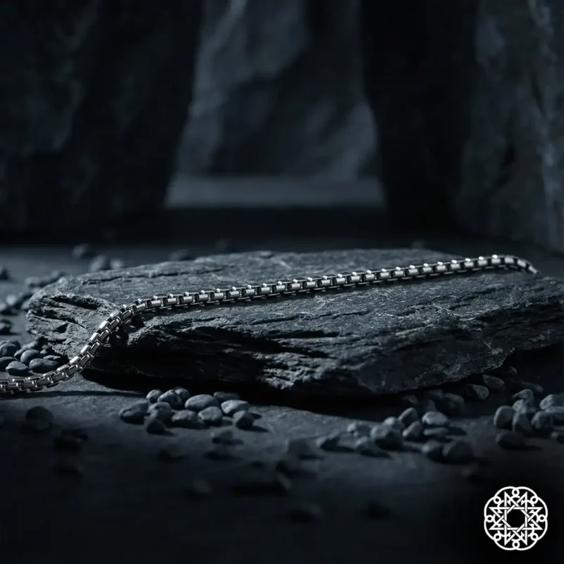 İnce Kutup Zincir Gümüş Erkek Bileklik Modeli