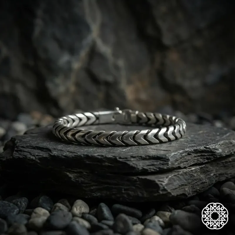 3 Balık Sırtı Gümüş Erkek Bileklik Modeli