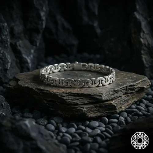 3 Dalga Desen Gümüş Erkek Bileklik Modeli