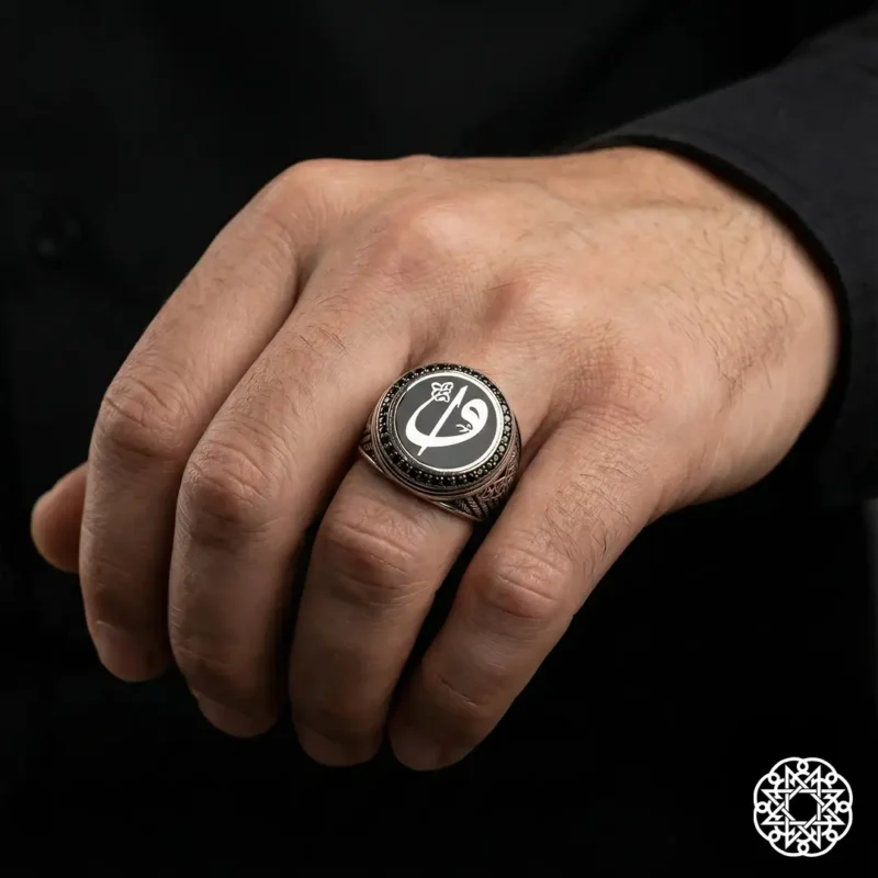 Vav Elif Gümüş Erkek Yüzük Modeli