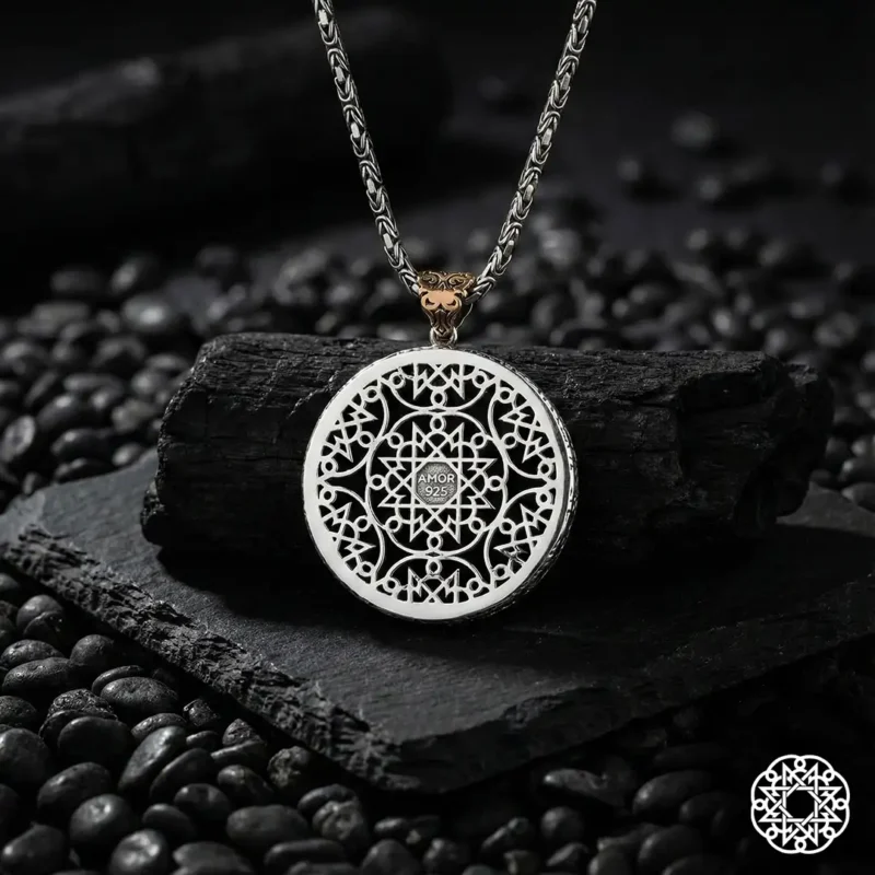 Kurdun İzinde Gümüş Madalyon Kolye