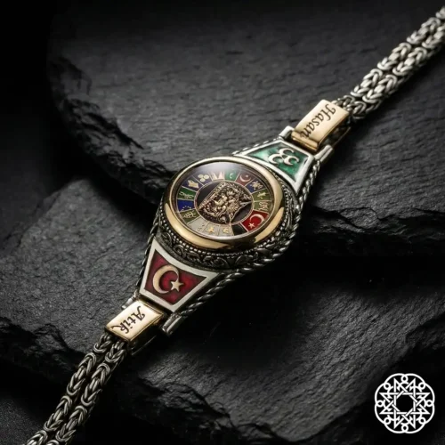 4 Türk İmparatorluğu Gümüş Bileklik Modeli