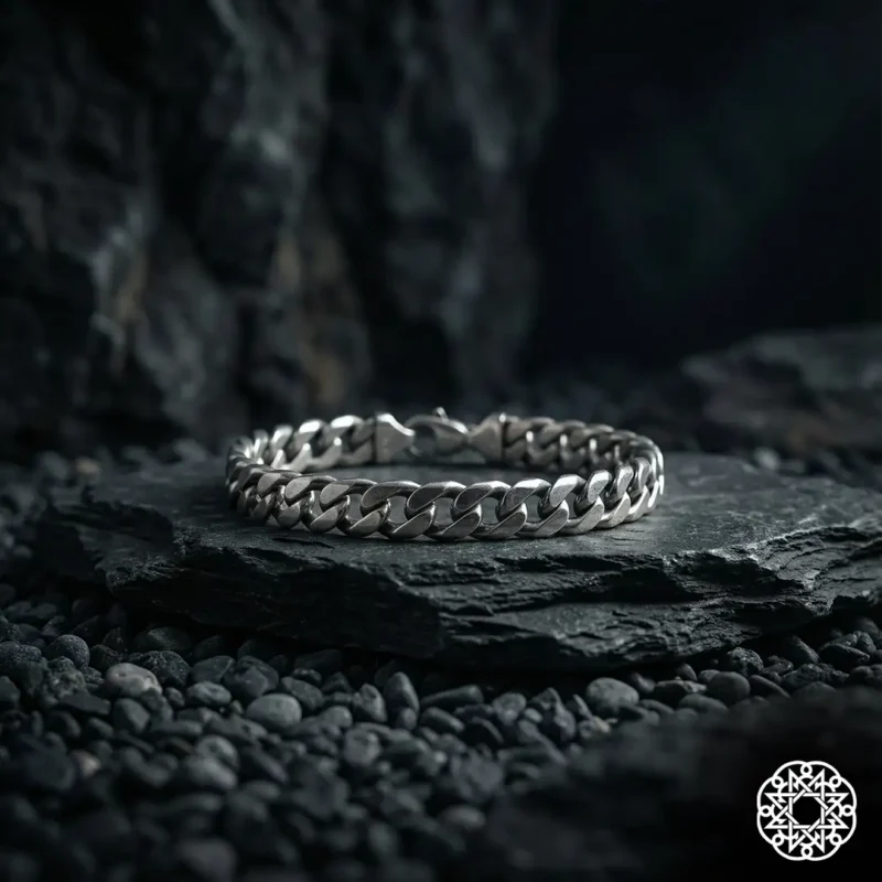 4 Klasik Gurmet Zincir Gümüş Erkek Bileklik Modeli