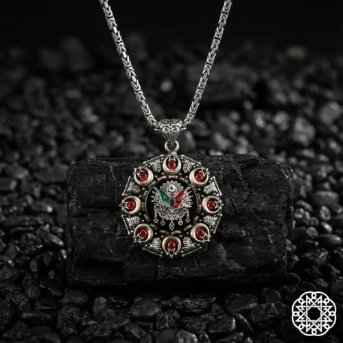 a1 Osmanlı Arması Ve İsimli Tuğra Gümüş Kolye