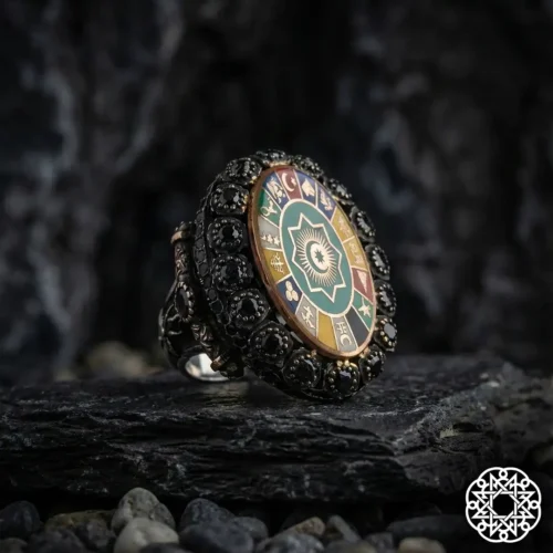 adfgewr4t23 Türk Devletleri Gümüş Erkek Yüzük Modeli