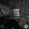 d3 Allah Bana Yeter Gümüş Erkek Yüzük Modeli