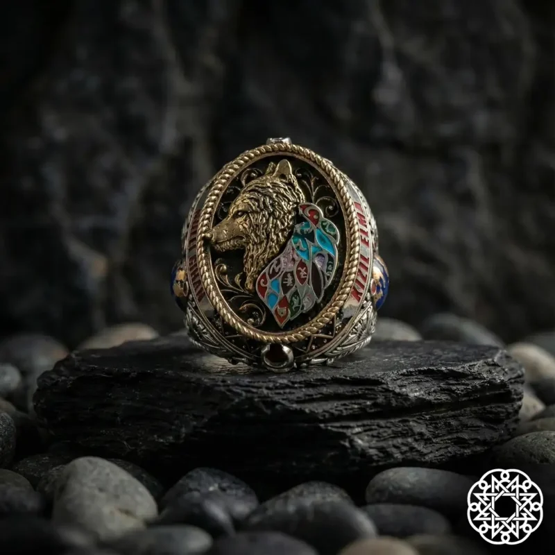 Külli Cihan Kızıl Elma Gümüş Erkek Yüzük Modeli