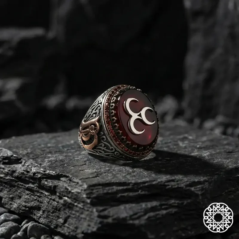 h2 3 Hilal Ve Kurt Gümüş Yüzük Modeli