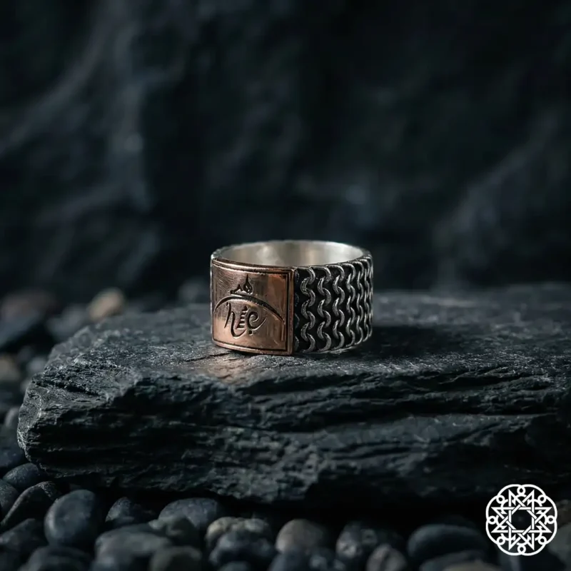 k3 Zırh Hiç Gümüş Yüzük Modeli