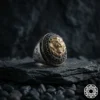 Aslan Ve İsimli Gümüş Erkek Yüzük Modeli