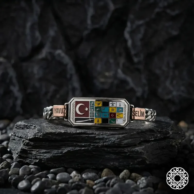 Türk Destanı Gümüş Erkek Bileklik Modeli