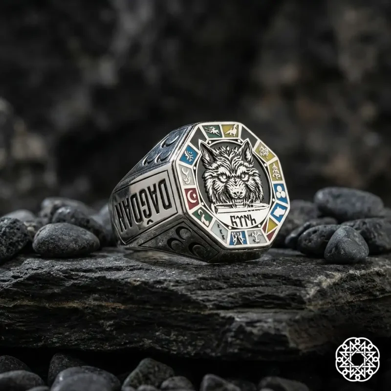 Türk İmparatorluğu Sekizgen Gümüş Yüzük