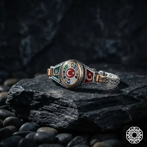 Devlet Kartalı 3 Hilal & Ayyıldız Gümüş Bileklik Modeli