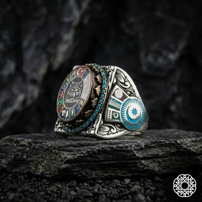 2 Emanet Türk Teşkilatı Gümüş Yüzük Modeli