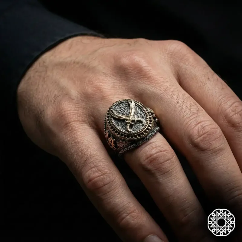 Zülfikar Aslan İsimli Gümüş Yüzük Modeli