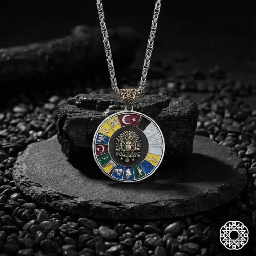 Ayetel Kürsi Esma Ül Hüsna Türk Devletleri Gümüş Erkek Kolye Modeli