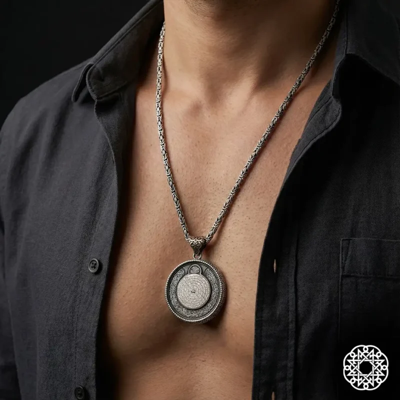 Dualı Resimli Gümüş Kolye