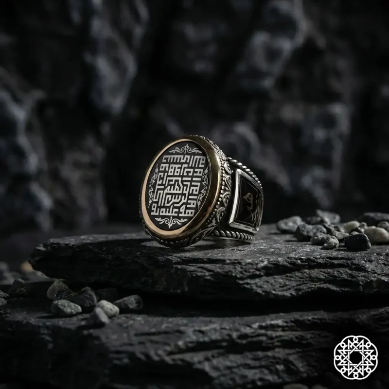 Allah Bana Yeter Gümüş Erkek Yüzük Modeli