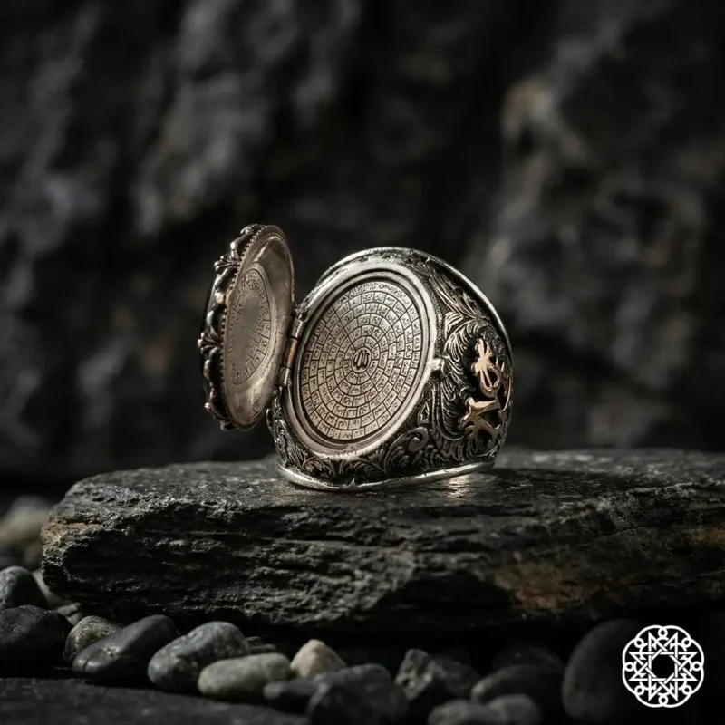 Esma Ül Hüsna Ve Hiç Kapaklı Gümüş Yüzük