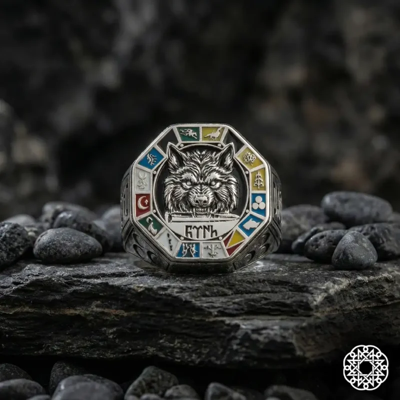 Türk İmparatorluğu Sekizgen Gümüş Yüzük