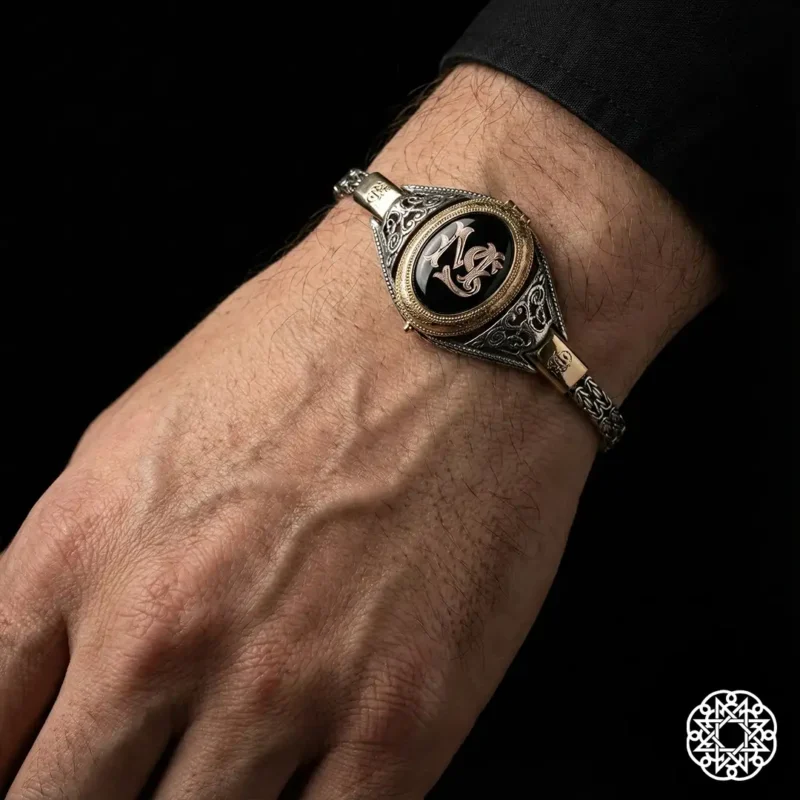 Allah’ım Onu Değerli Kıl Gümüş Erkek Bileklik Modeli