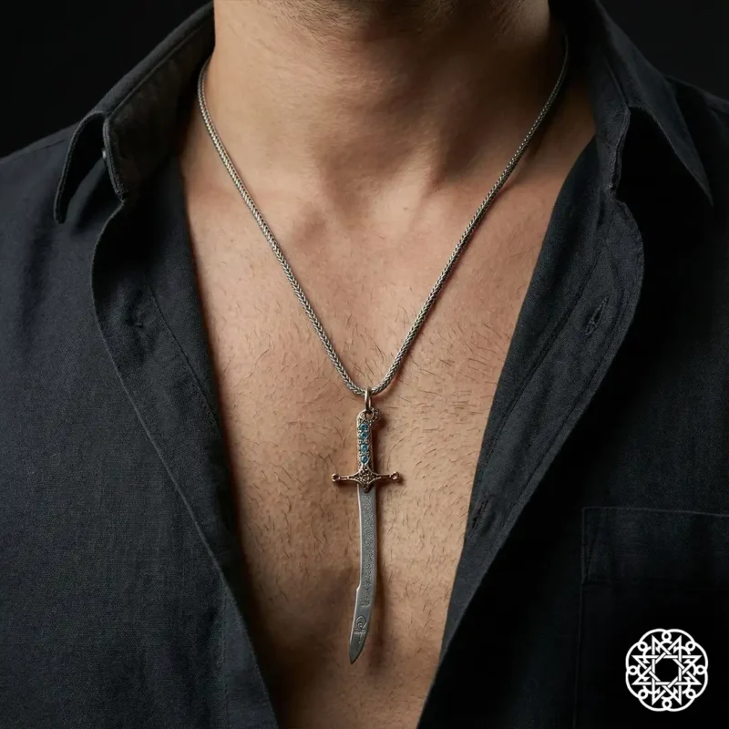 Fatih Sultan Mehmet Han Kılıcı Gümüş Kolye