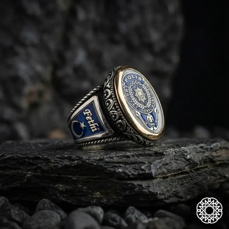 Polis Gümüş Erkek Yüzük Modeli