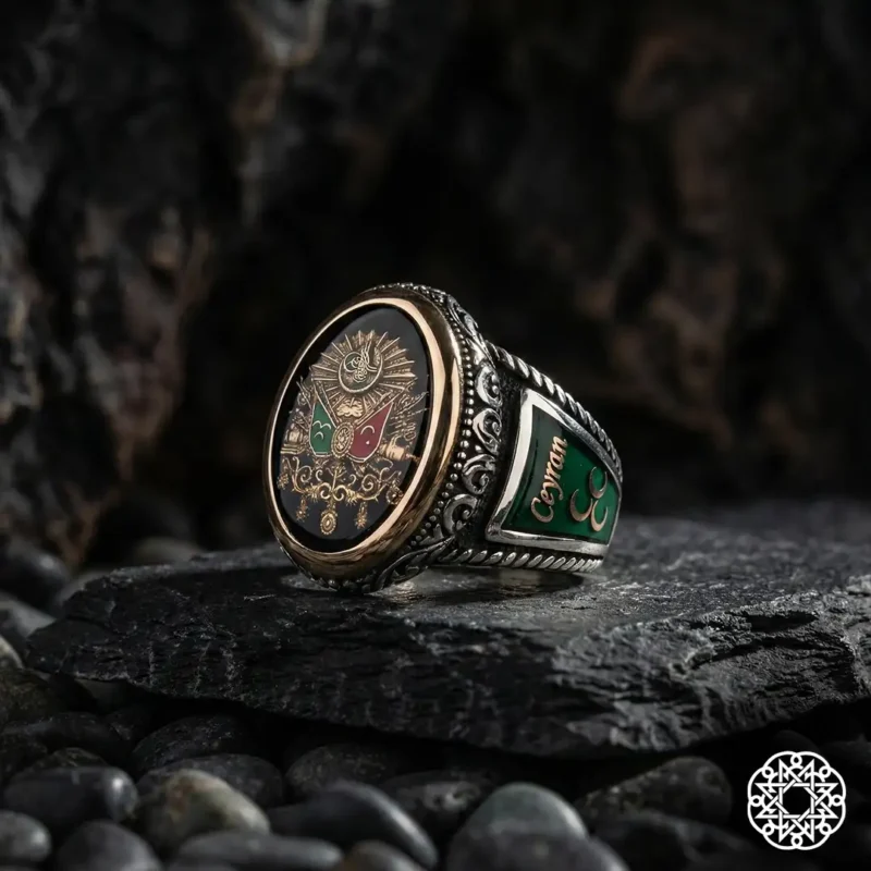 3 Osmanlı Arması Gümüş Yüzük Modeli